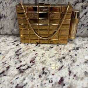 Vintage Gold Tone Compact Purse/Mini Audiere